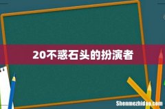 20不惑石头的扮演者