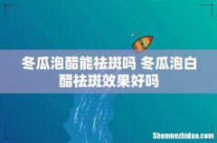 冬瓜泡醋能祛斑吗 冬瓜泡白醋祛斑效果好吗