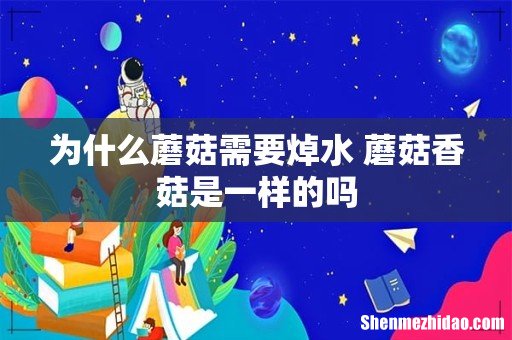 为什么蘑菇需要焯水 蘑菇香菇是一样的吗
