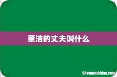 董洁的丈夫叫什么