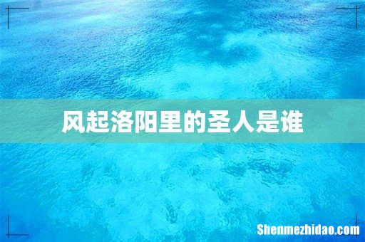 风起洛阳里的圣人是谁