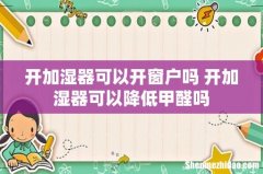 开加湿器可以开窗户吗 开加湿器可以降低甲醛吗
