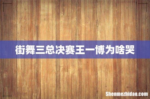 街舞三总决赛王一博为啥哭