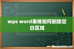 wps word表格如何删除空白区域