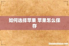 如何选择苹果 苹果怎么保存