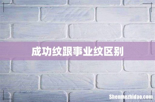 成功纹跟事业纹区别
