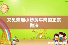 又见炊烟小炒黄牛肉的正宗做法