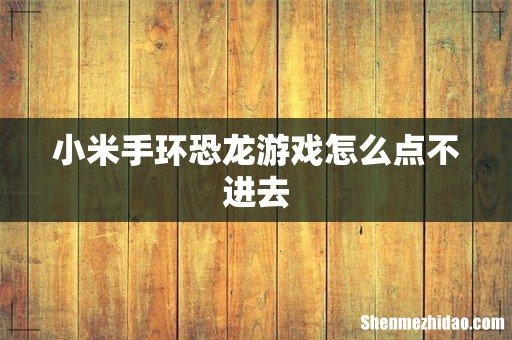 小米手环恐龙游戏怎么点不进去