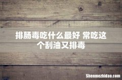 排肠毒吃什么最好 常吃这个刮油又排毒