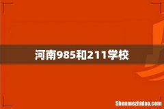 河南985和211学校