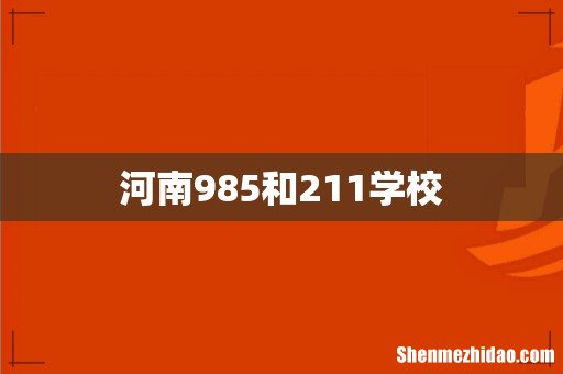 河南985和211学校