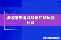 愿你所想得以所愿的意思是什么