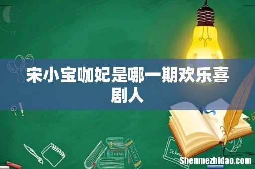 宋小宝咖妃是哪一期欢乐喜剧人