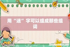 用“迷”字可以组成那些组词