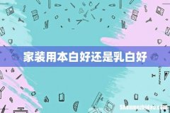 家装用本白好还是乳白好