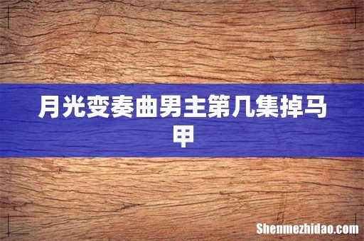 月光变奏曲男主第几集掉马甲
