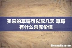 买来的草莓可以放几天 草莓有什么营养价值