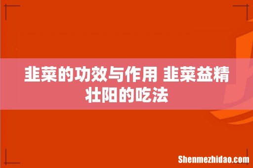 韭菜的功效与作用 韭菜益精壮阳的吃法