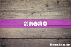 剑南春寓意