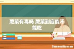 蕨菜有毒吗 蕨菜到底能不能吃