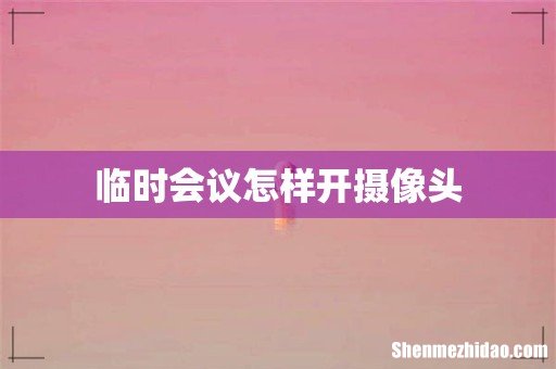 临时会议怎样开摄像头