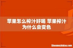 苹果怎么榨汁好喝 苹果榨汁为什么会变色