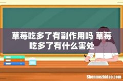 草莓吃多了有副作用吗 草莓吃多了有什么害处
