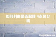 如何判断是否肥胖 4点见分晓