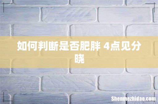 如何判断是否肥胖 4点见分晓