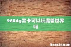 9604g显卡可以玩魔兽世界吗