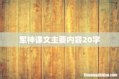 军神课文主要内容20字