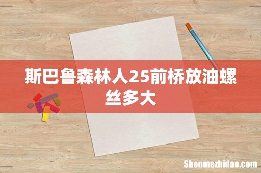 斯巴鲁森林人25前桥放油螺丝多大