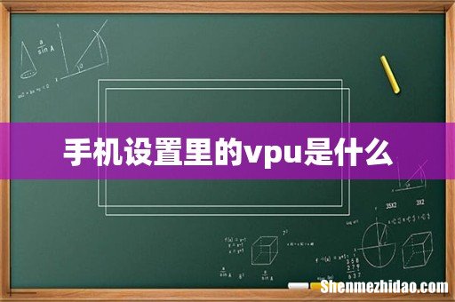 手机设置里的vpu是什么