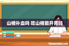 山楂补血吗 吃山楂能开胃吗