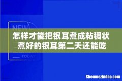 怎样才能把银耳煮成粘稠状 煮好的银耳第二天还能吃吗