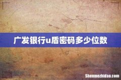 广发银行u盾密码多少位数