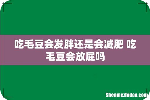 吃毛豆会发胖还是会减肥 吃毛豆会放屁吗