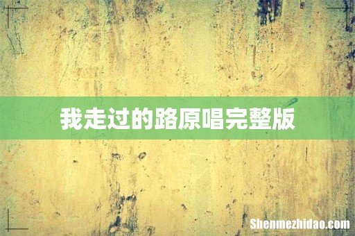 我走过的路原唱完整版