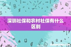深圳社保和农村社保有什么区别