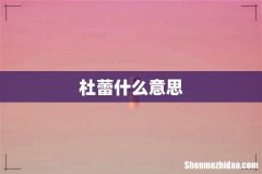 杜蕾什么意思