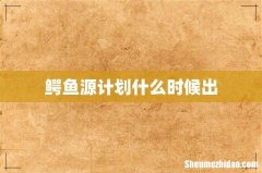 鳄鱼源计划什么时候出