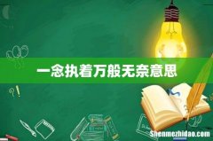 一念执着万般无奈意思