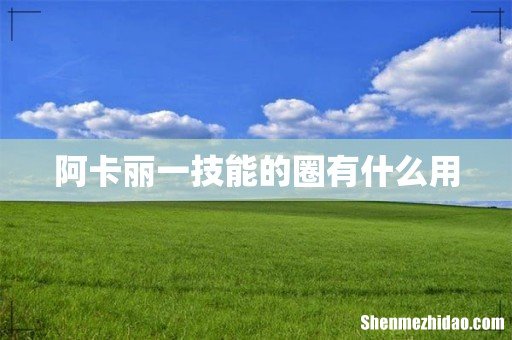 阿卡丽一技能的圈有什么用