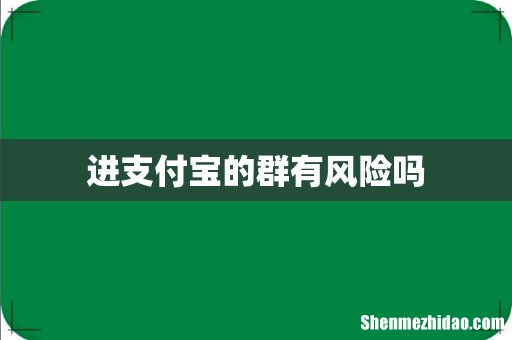 进支付宝的群有风险吗
