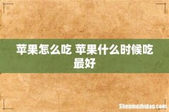 苹果怎么吃 苹果什么时候吃最好