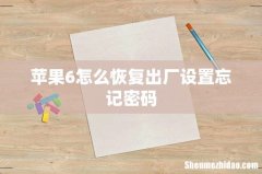 苹果6怎么恢复出厂设置忘记密码