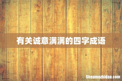 有关诚意满满的四字成语