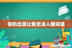 你的出现让我无法入眠词语