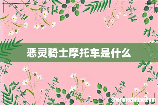 恶灵骑士摩托车是什么