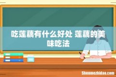 吃莲藕有什么好处 莲藕的美味吃法